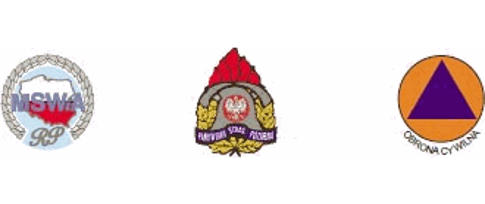 Loga: MSWiA, Państwowej Straży Pożarnej i Obrony Cywilnej
