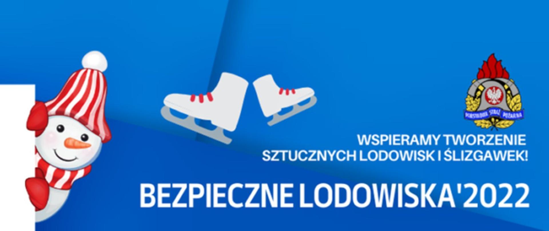 Plakat promujący akcję Bezpieczne lodowiska 2022