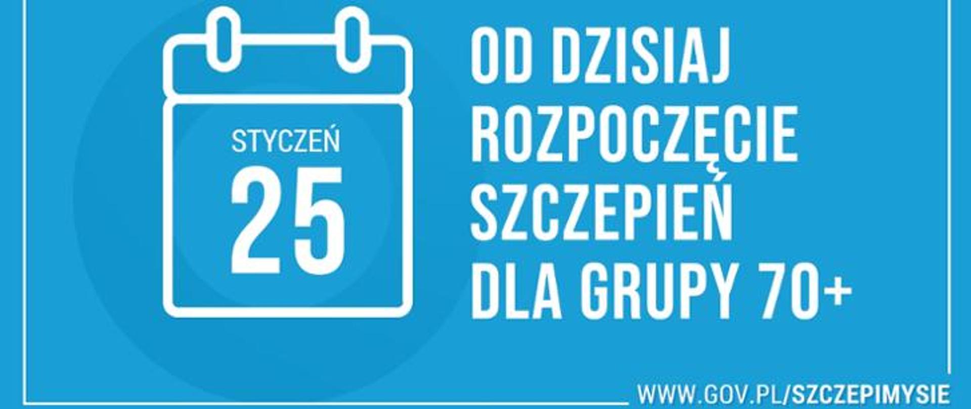 25 styczeń 2021r. Od Dzisiaj Rozpoczęcie Szczepień dla grupy 70+