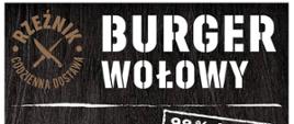 Burger Wołowy 2x110g marki Rzeźnik - ciemne tło 2x burger na zdjęciu 