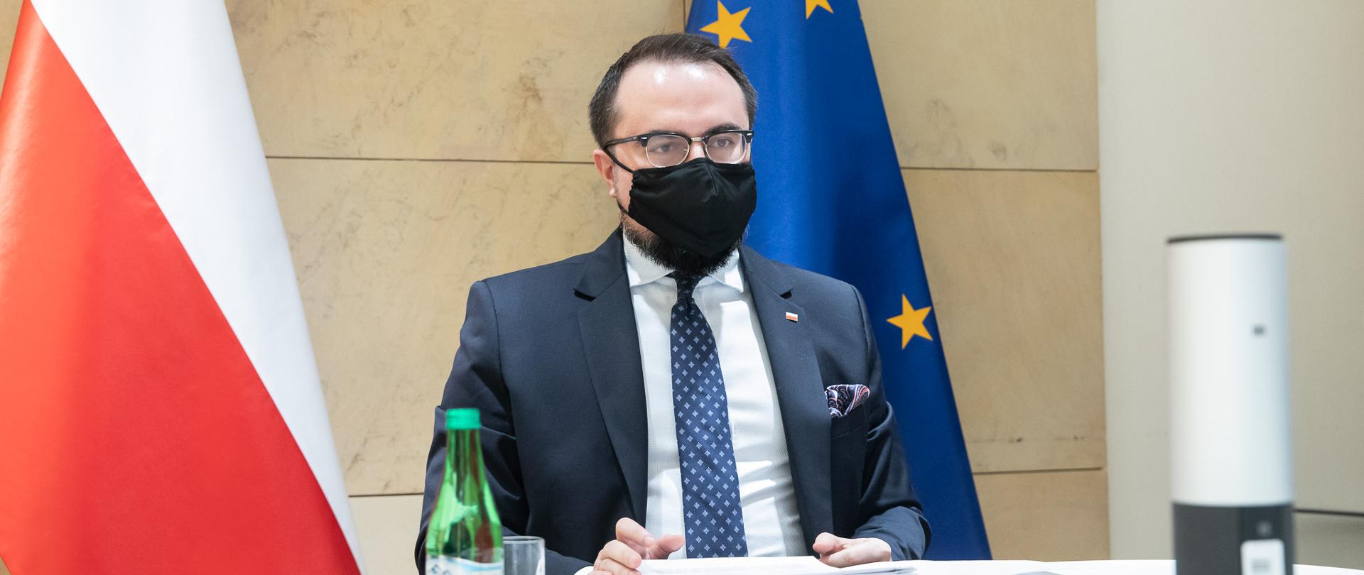 2021.03.18 Warszawa . Minister Pawel Jablonski . Wideokonferencja - Rada Wspolpracy Rozwojowej .
Fot. Tymon Markowski / MSZ