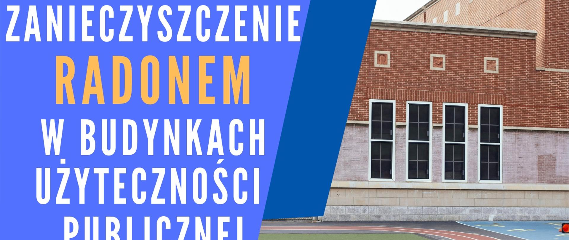Plakat informujący o zorganizowaniu szkolenia przez PPIS w Makowie Mazowieckim pt. „Zanieczyszczenia radonem w budynkach użyteczności publicznej”. Dnia 26 września 2023 r. o godz. 10.00.