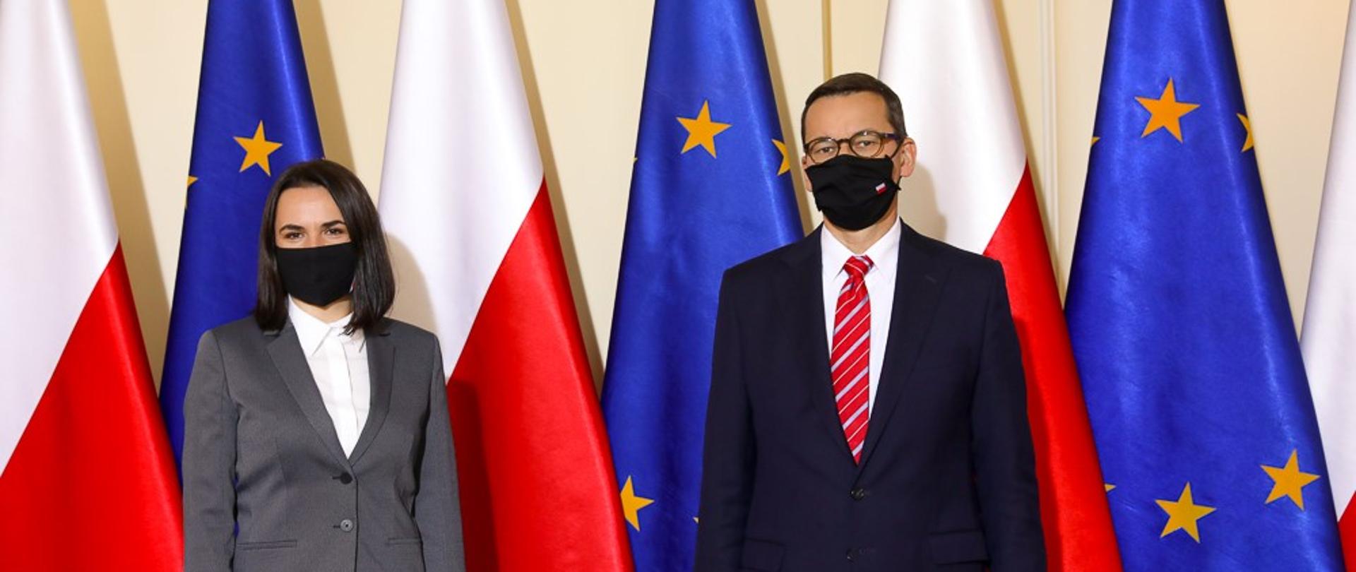 Premier ze Swiatłaną Cichanouską.