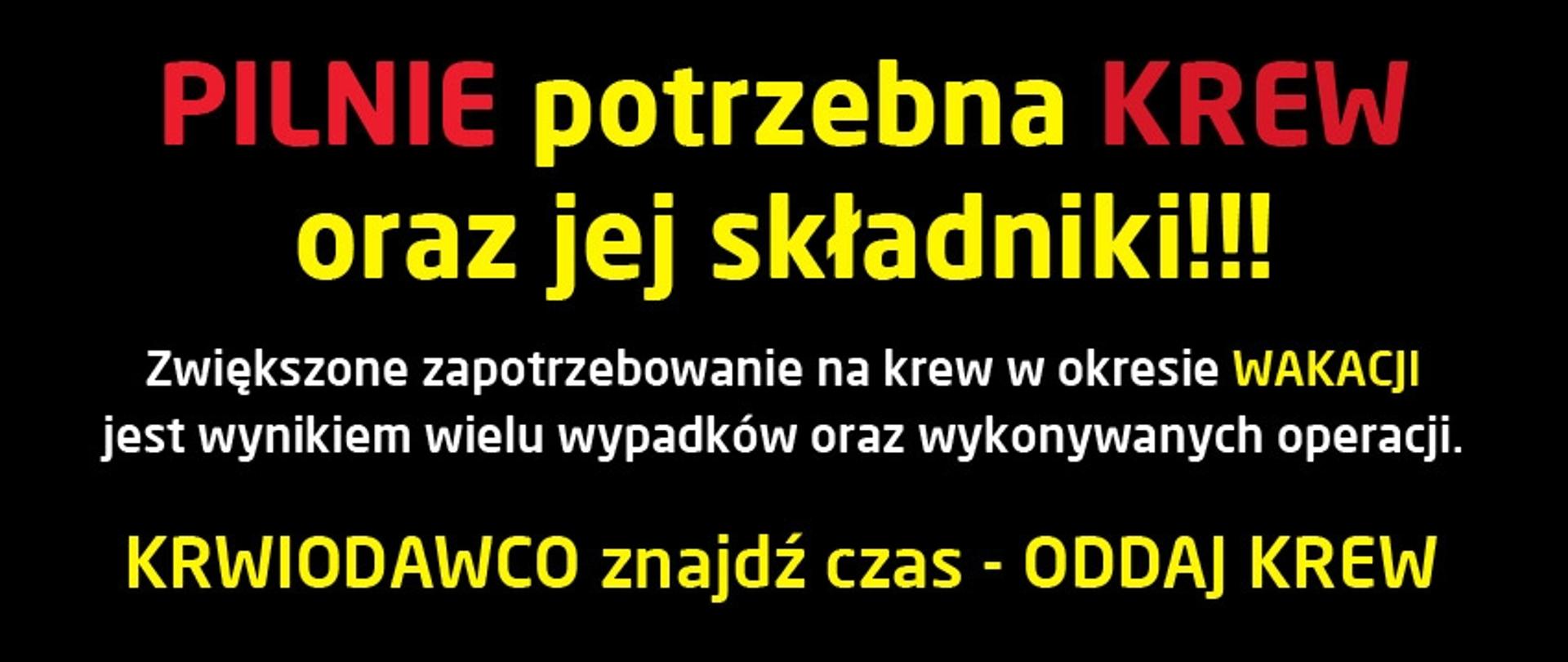plakat informacyjny o potrzebie oddawania krwi