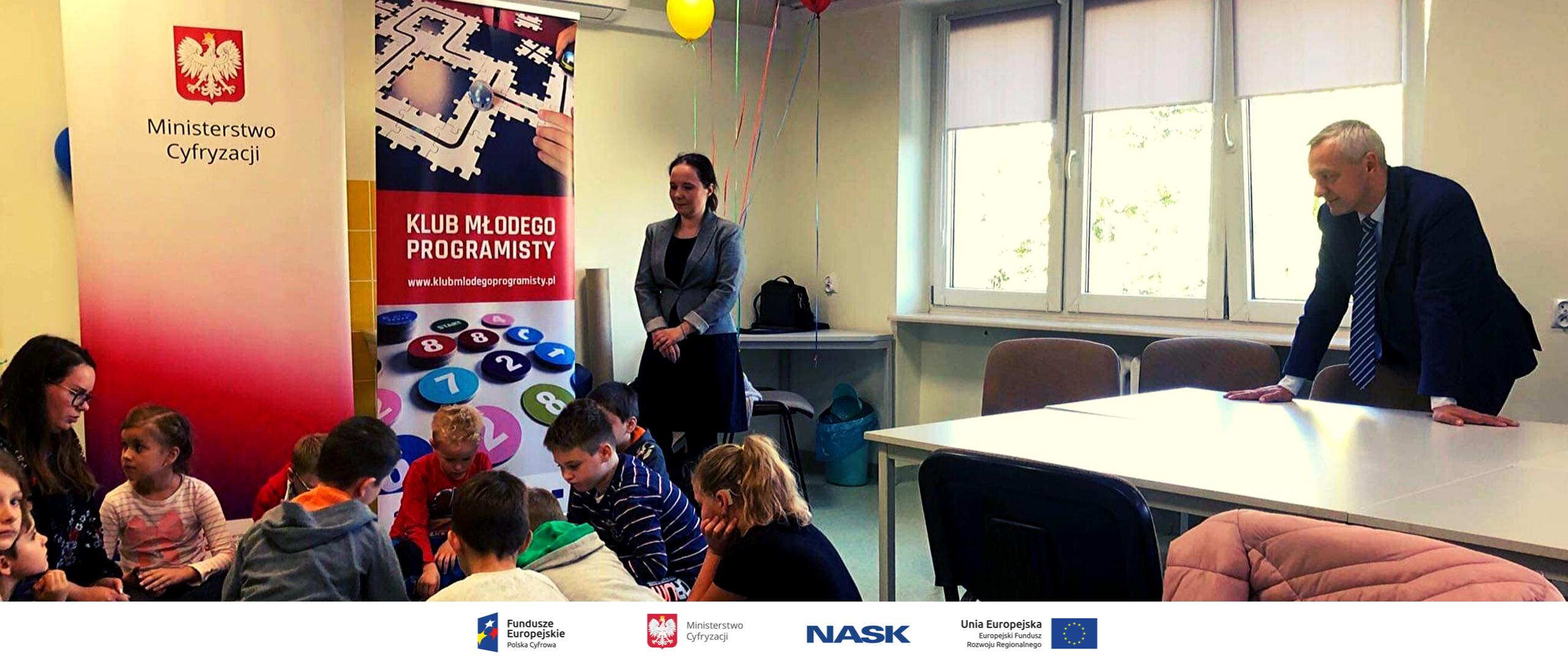 Minister Marek Zagórski w Klubie Młodego Programisty