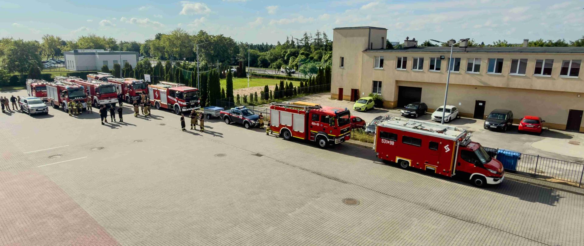 Punkt przyjęcia sił i środków zlokalizowany na placu Jednostki Ratowniczo Gaśniczej nr 1