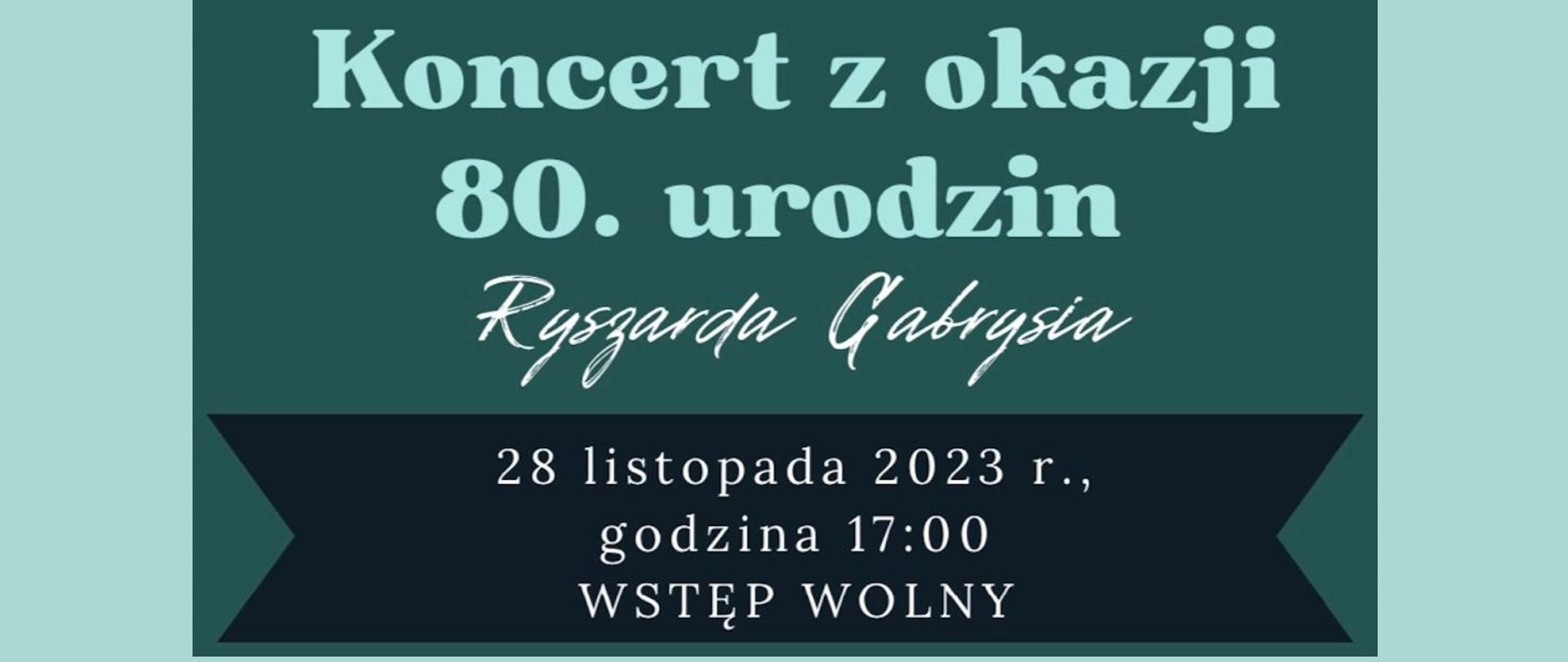 Koncert z okazji 80. urodzin Ryszarda Gabrysia
28 listopada 2023 r., godzina 17:00 WSTĘP WOLNY
Miejsce: Akademia Muzyczna im. Karola Szymanowskiego w Katowicach, Aula im. B. Szabelskiego
Organizatorzy:
Stowarzyszenie Muzyczne im. S. M. Stoińskiego w Katowicach PSM I i II st. im. M. Karłowicza w Katowicach
Zadanie zostało dofinansowane z budżetu Samorządu Województwa Śląskiego.
Województwo Śląskie