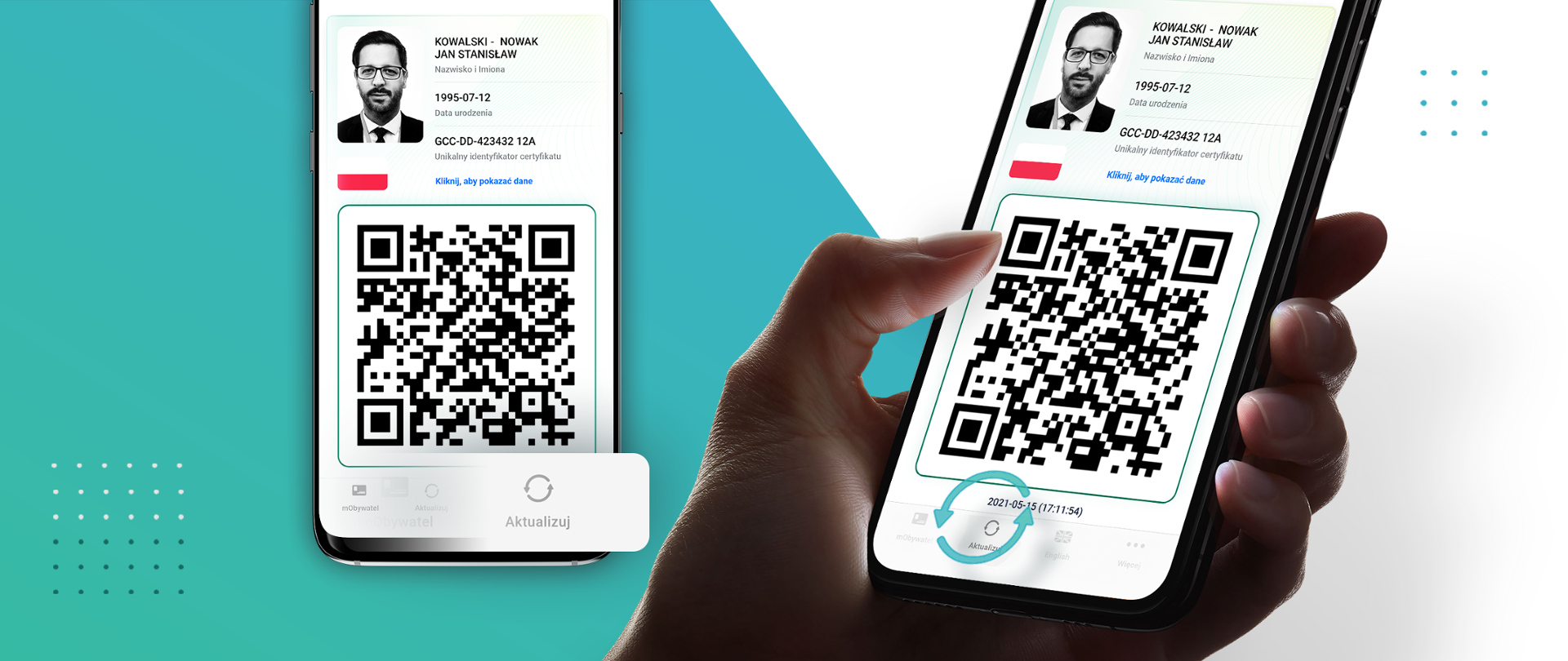 smartfon z aplikacją mObywatel