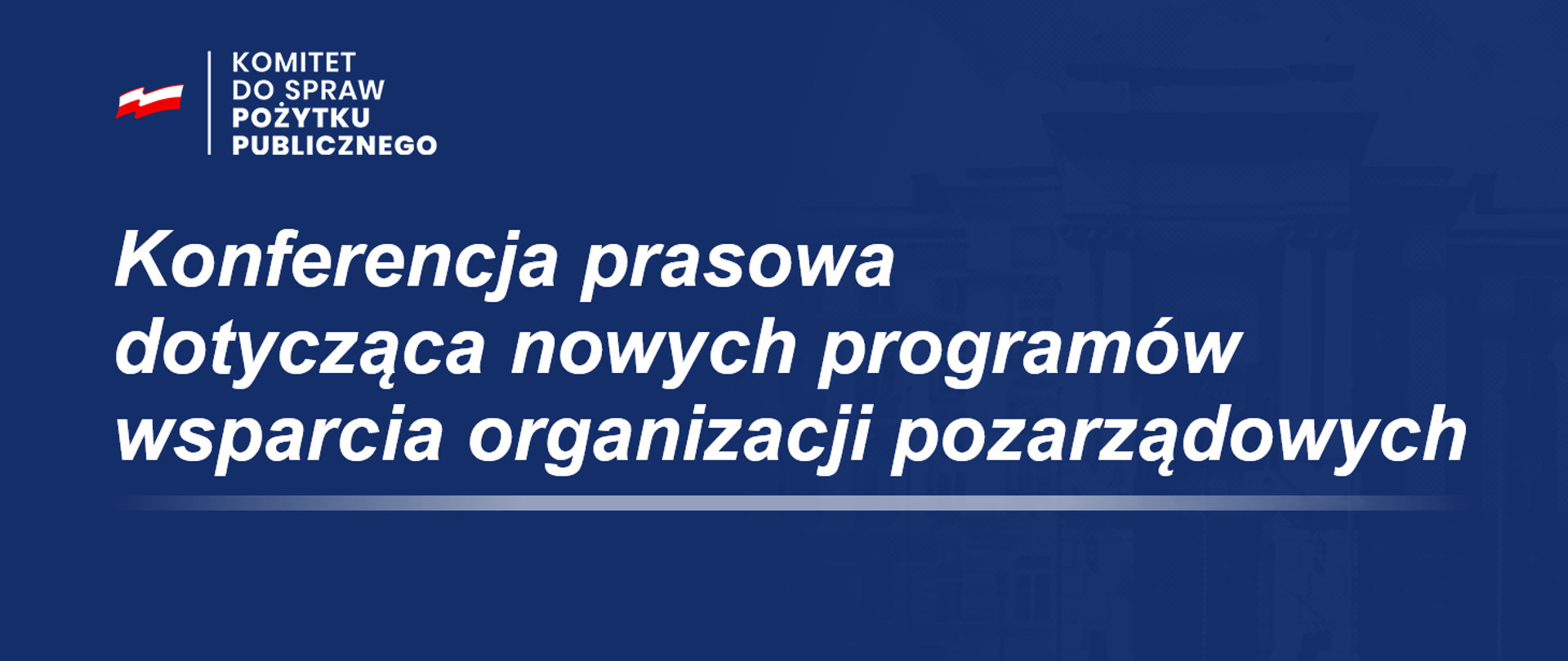 konferencja prasowa dotycząca nowych programów wsparcia organizacji pozarządowych