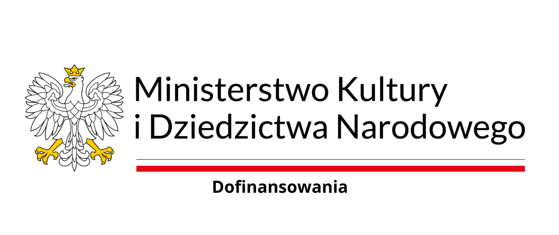 Logo Ministerstwa Kultury i Dziedzictwa Narodowego z wizerunkiem orła ustalonego dla godła Rzeczypospolitej Polskiej oraz barw Rzeczypospolitej Polskiej. W znaku zawarta jest również nazwa Ministerstwa Kultury i Dziedzictwa Narodowego.