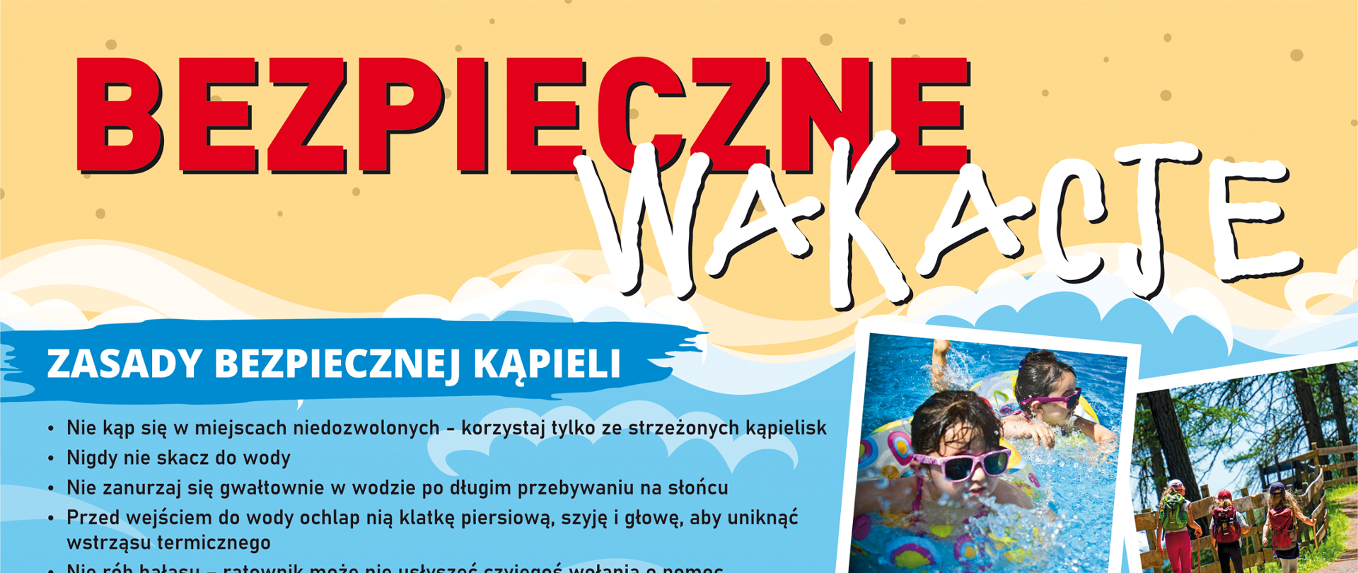 Plakat Bezpieczne wakacje 2021