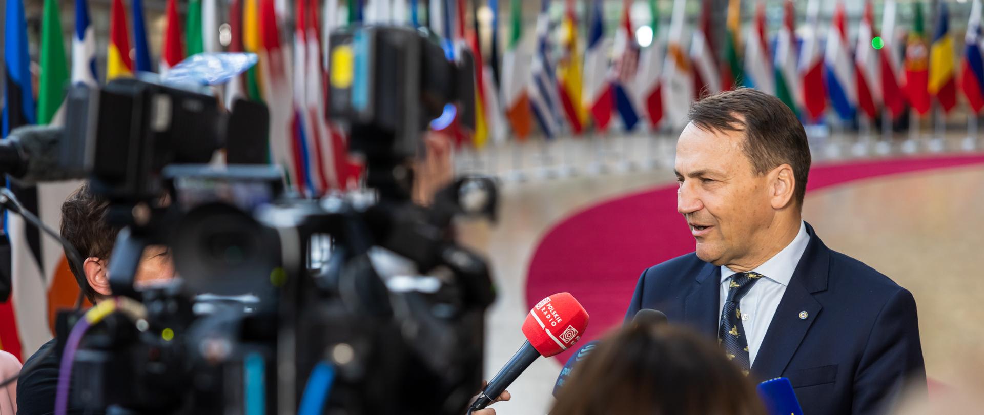 Polish Foreign Minister Radosław Sikorski attends Foreign Affairs Council