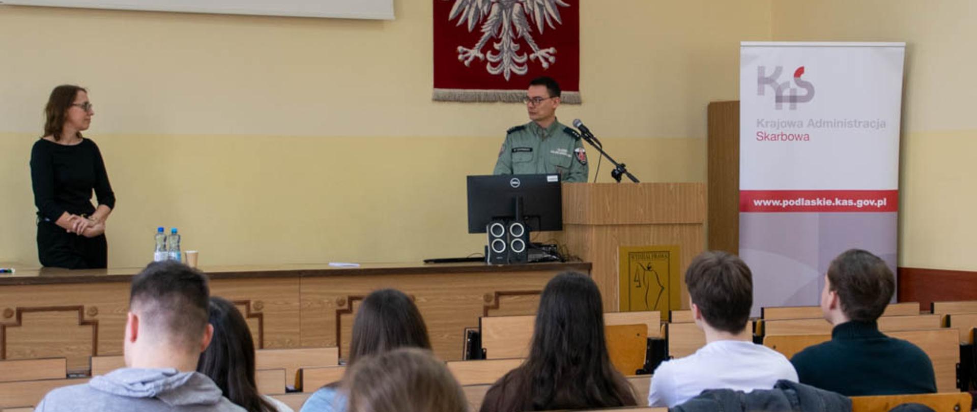 Przedstawiciele KAS podczas spotkania ze studentami