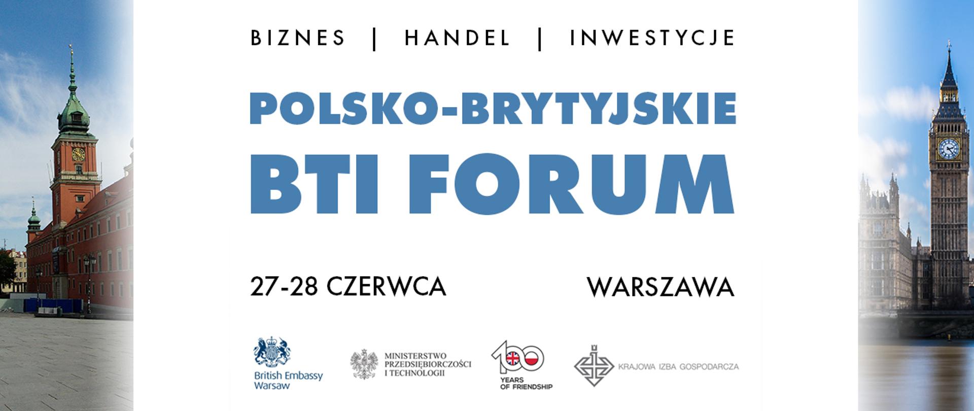 Na grafice z lewej strony Zamek Królewski w Warszawie, po prawej stronie BigBen w Londynie, po środku informacje o dacie forum.