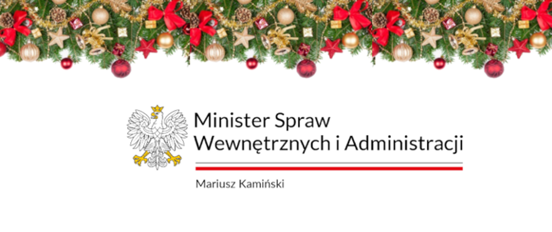 Zdjęcie przedstawia napis MSWiA Mariusz Kamiński