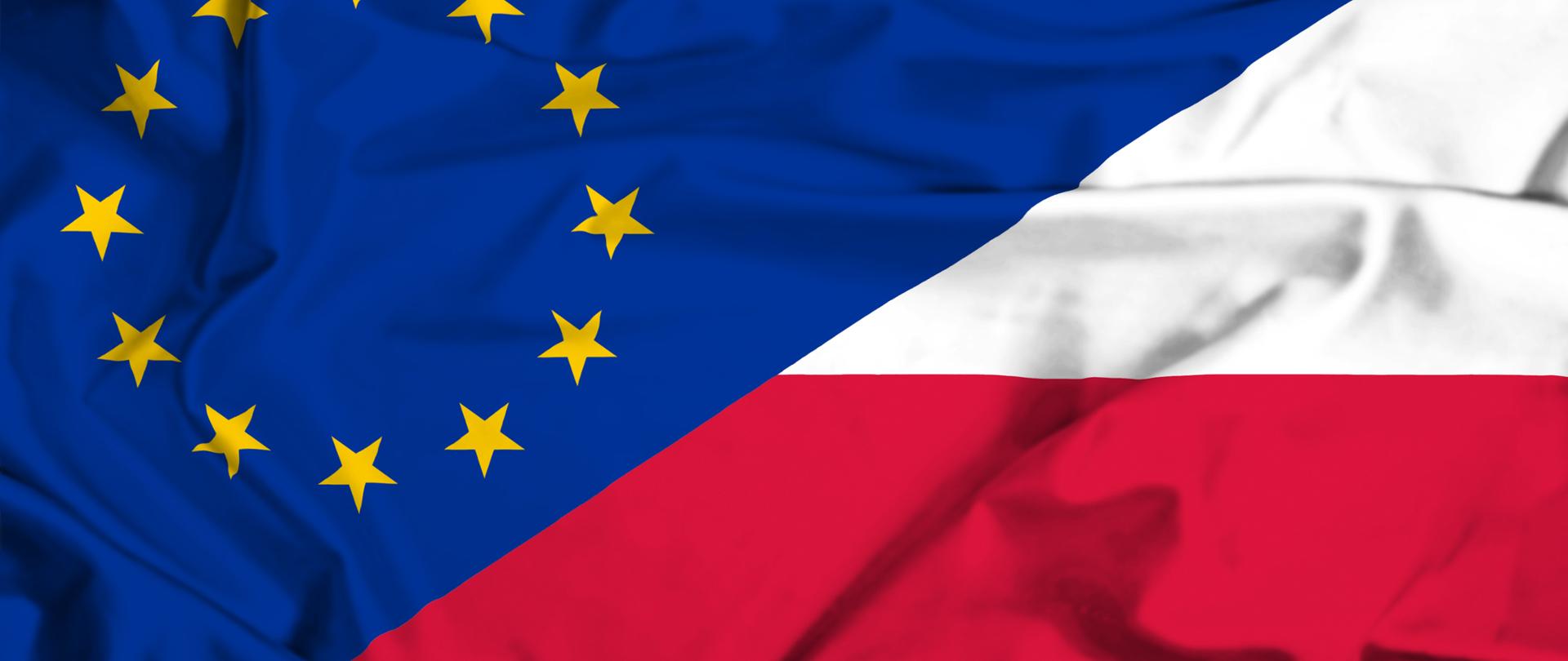 flagi Polski i UE