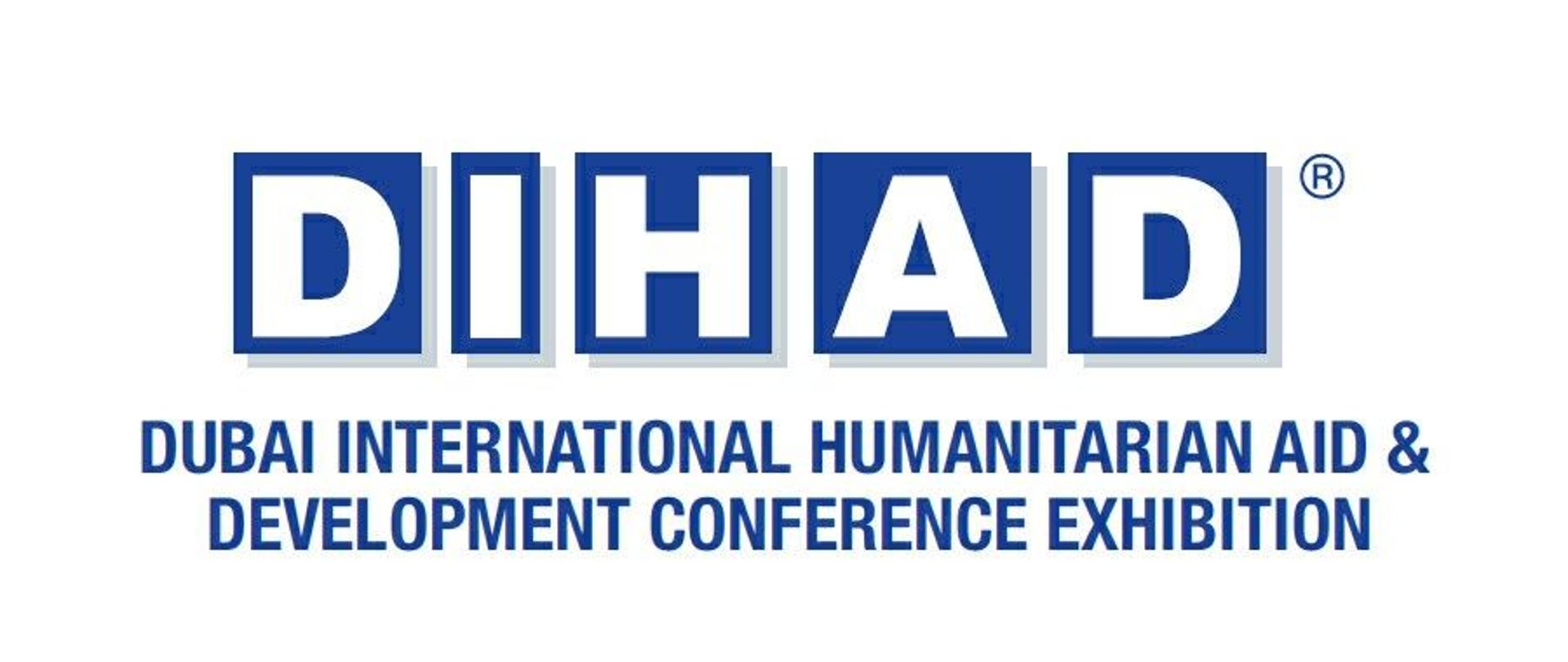 Logo DIHAD - niebieskie na białym tle.