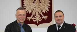 Na zdjęciu wójt gminy Tarnówka oraz komendant powiatowy PSP w Złotowie.