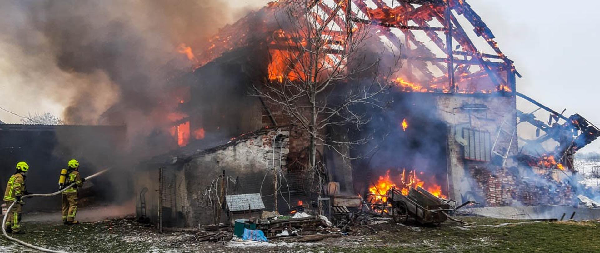 Pożar budynku gospodarczego w miejscowości Stroszowice