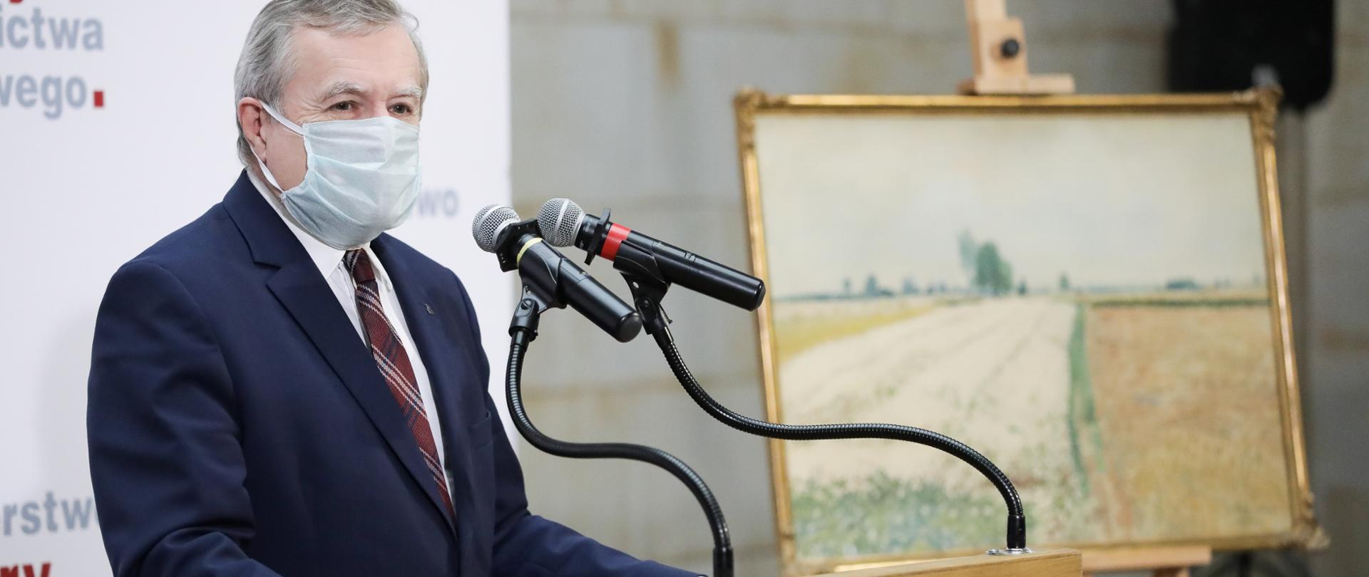 Dwukrotnie zrabowany wrócił po 74 latach. Obraz Stanisława Masłowskiego Gryka ponownie w zbiorach MNW, fot Danuta Matloch