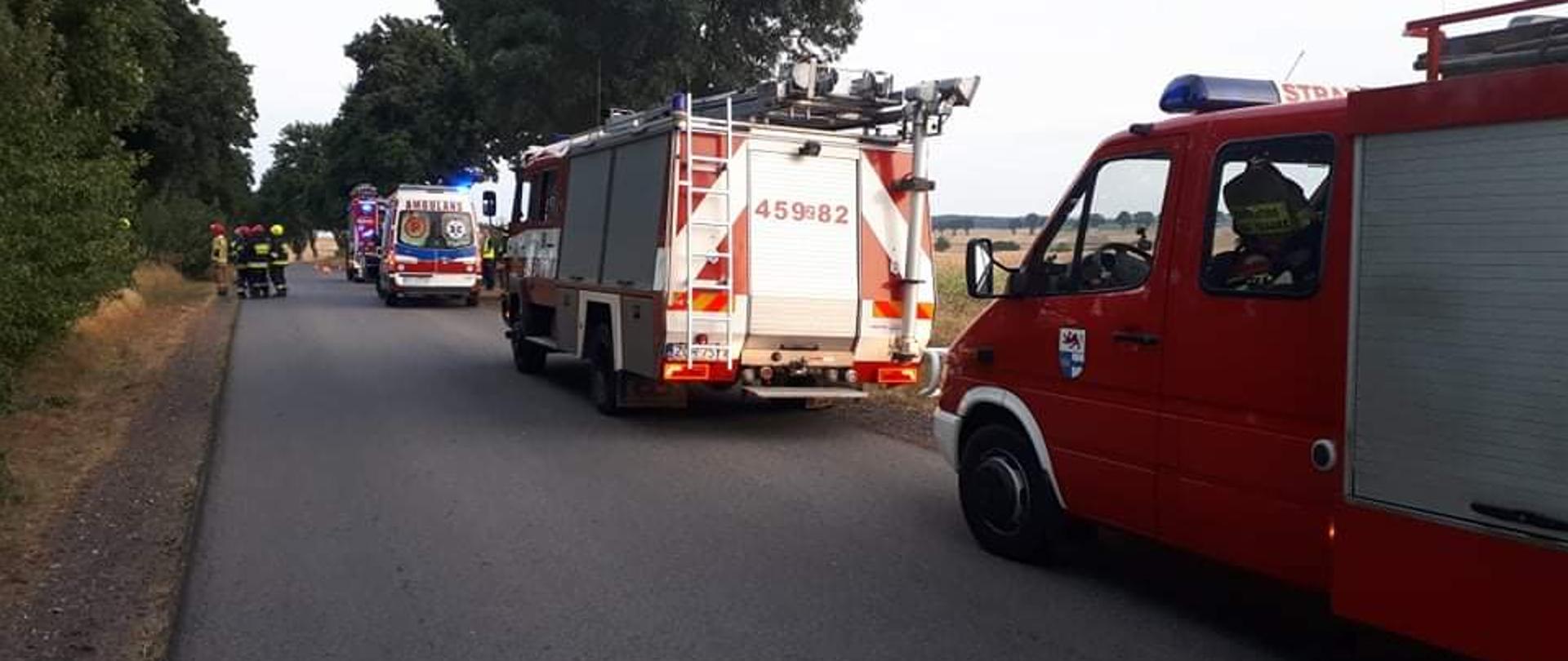 Służby ratownicze na miejscu zdarzenia