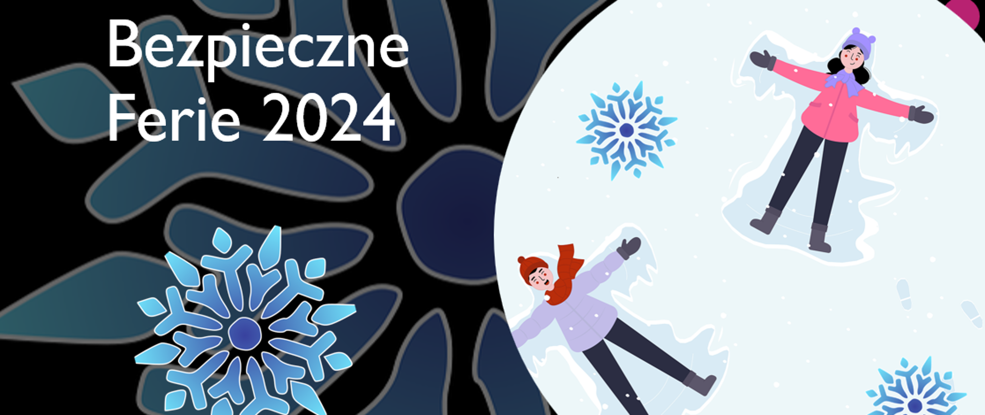 Dzieci bawią się i leżą na śniegu