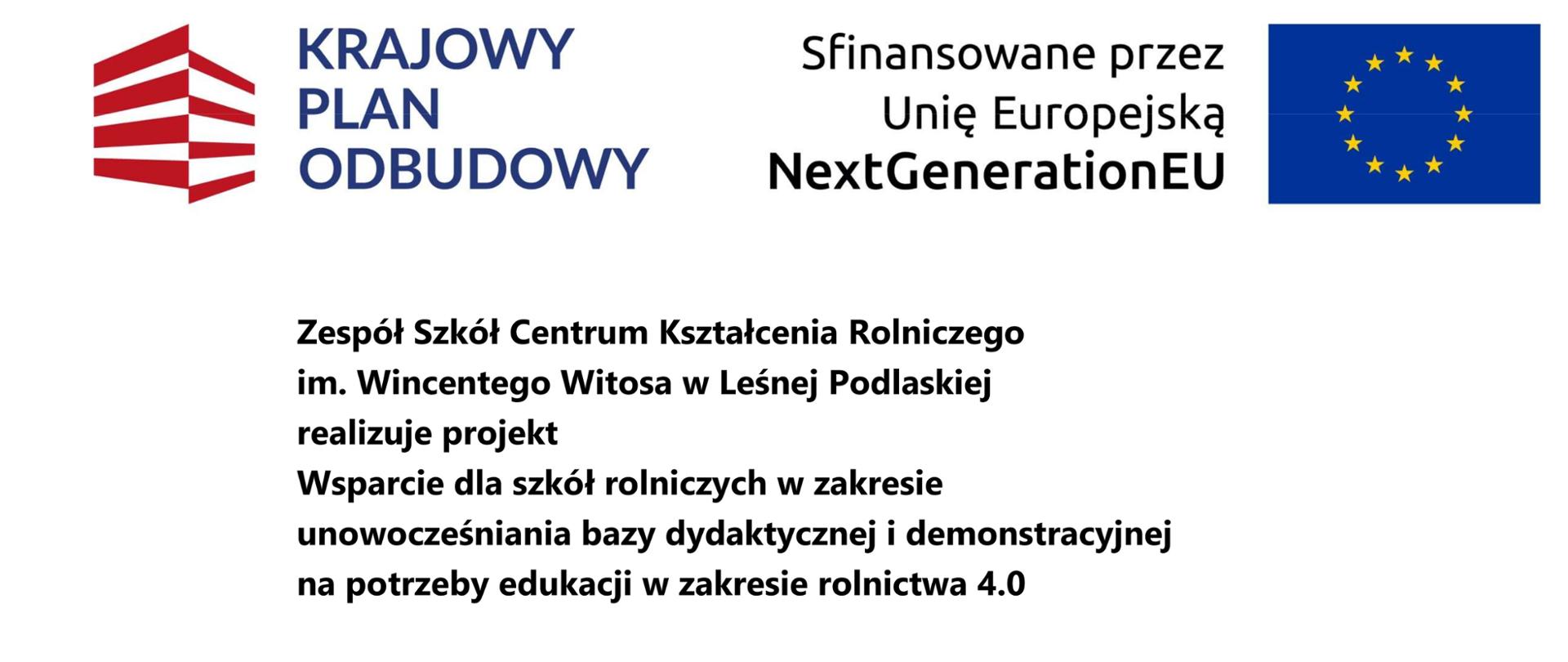 Plakat informujący o zakupach w ramach KPO
