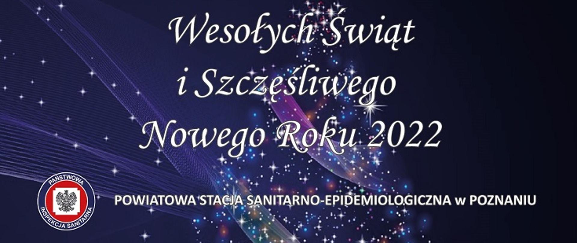 Napis Wesołych Świąt oraz Szczęśliwego Nowego Roku 2022