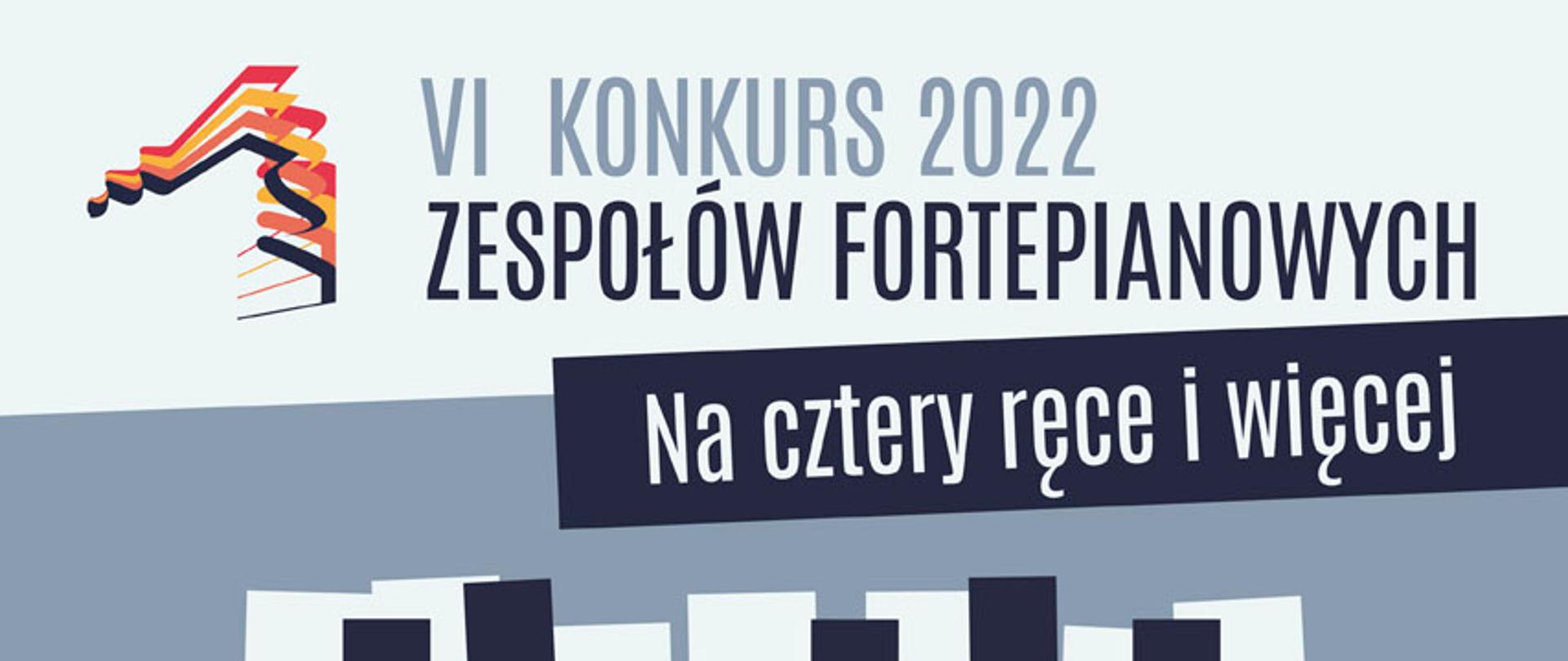 Grafika przedstawia cztery kolorowe dłonie grające na fortepianie