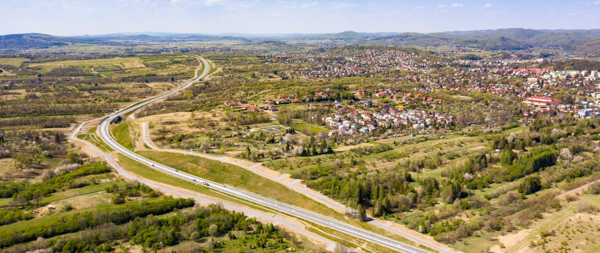 Widok z lotu ptaka na obwodnicę