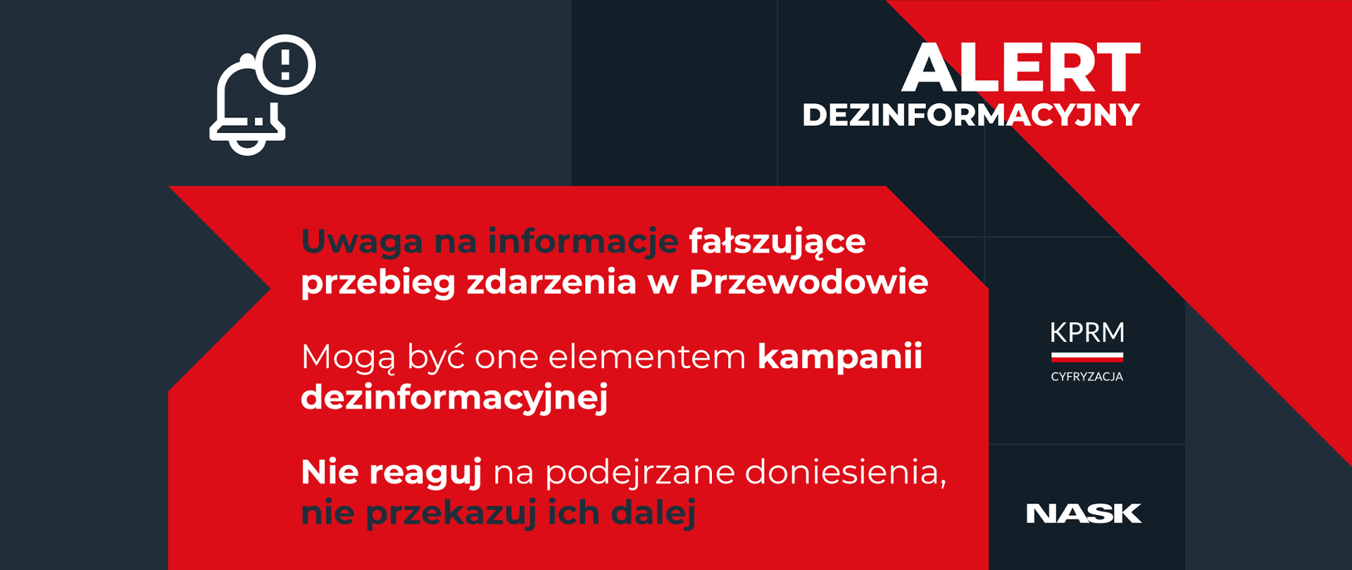 KPRM Cyfryzacja wspólnie z NASK ostrzega przed szeroką dezinformacja w związku z wydarzeniami w Przewodowie