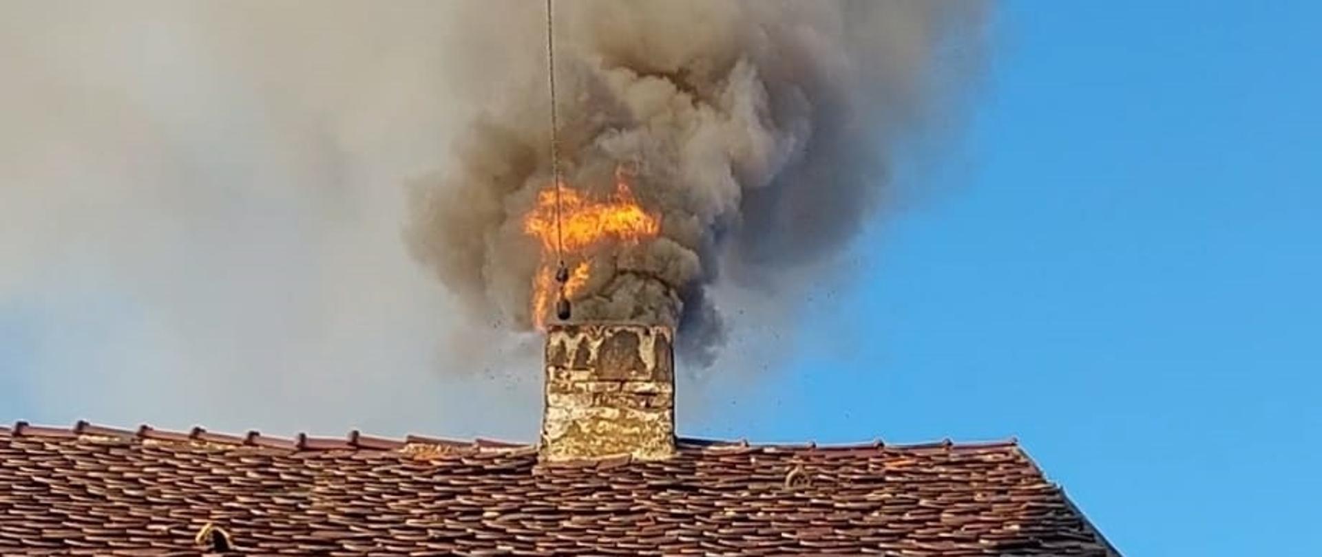 Pożar sadzy w kominie