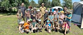 Wizytacja obozu harcerskiego w ramach akcji „Bezpieczne Wakacje” w miejscowości Kowiesy, gm. Bielany 04.07.2024r.