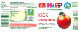 Etykieta cała sok słodkie jabłka HiPP BIO po 4_miesiącu