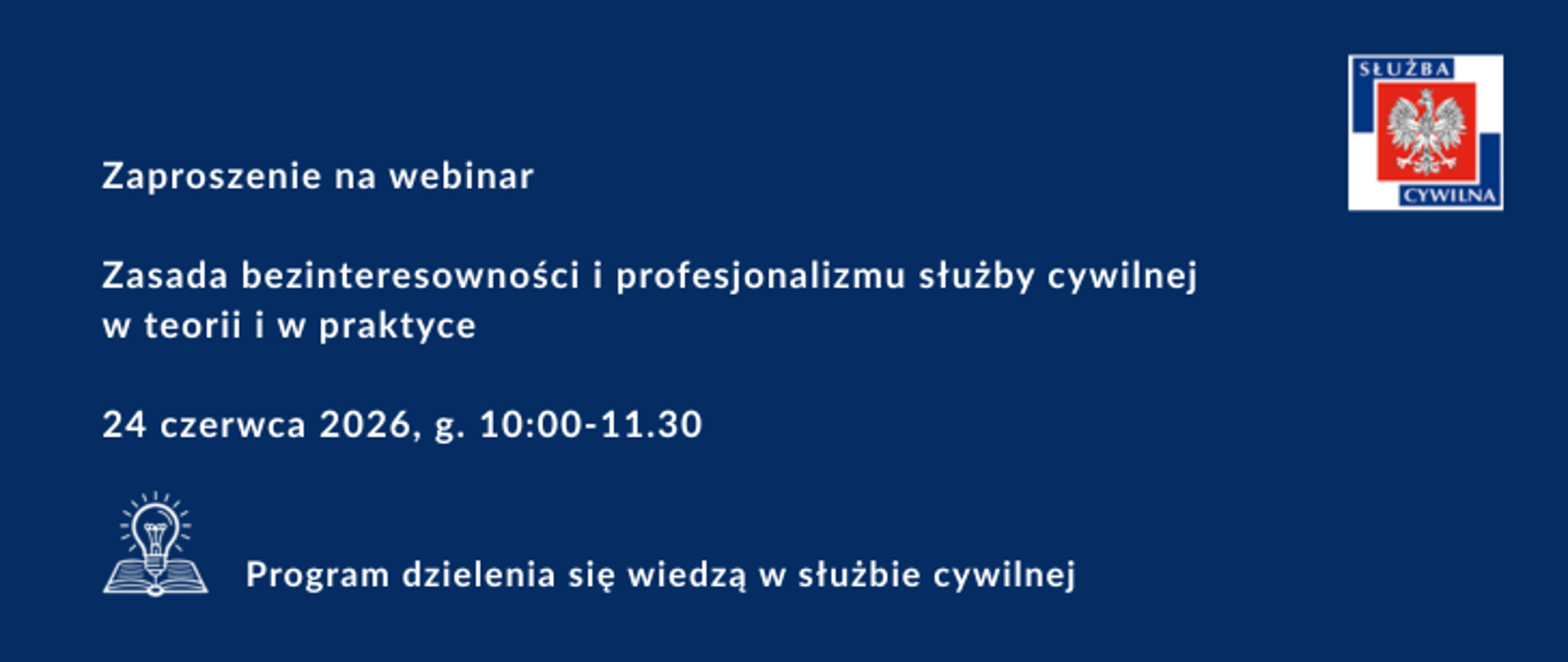 Webinar: zasada bezinteresowności i profesjonalizmu w sc