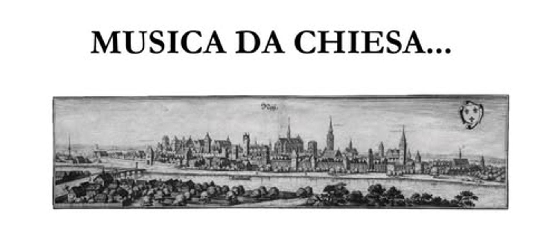 Plakat biało tło po środku poprzecznie czarno-biała kilkusetletnia rycina przedstawiająca panoramę miasta nysa jeszcze z murami obronnymi napisy nysa kościół pod wezwaniem świętych apostołów Piotra i Pawła niedziela 27 kwietnia 2021-16.30 orkiestra kameralna państwowej szkoły muzycznej pierwszego i drugiego stopnia im Witolda Lutosławskiego w Nysie Krzysztof Sala i Stanisław Kosz dyrygenci organizatorzy państwowa szkoła muzyczna pierwszego i drugiego stopnia imienia Witolda Lutosławskiego w Nysie parafia podwiązaniem świętych apostołów Piotra i Pawła w Nysie