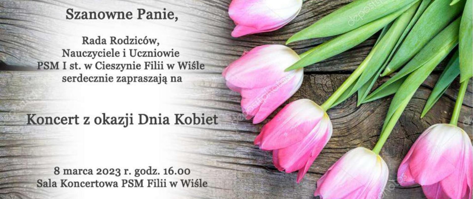 Dzień Kobiet plakat życzenia zaproszenie