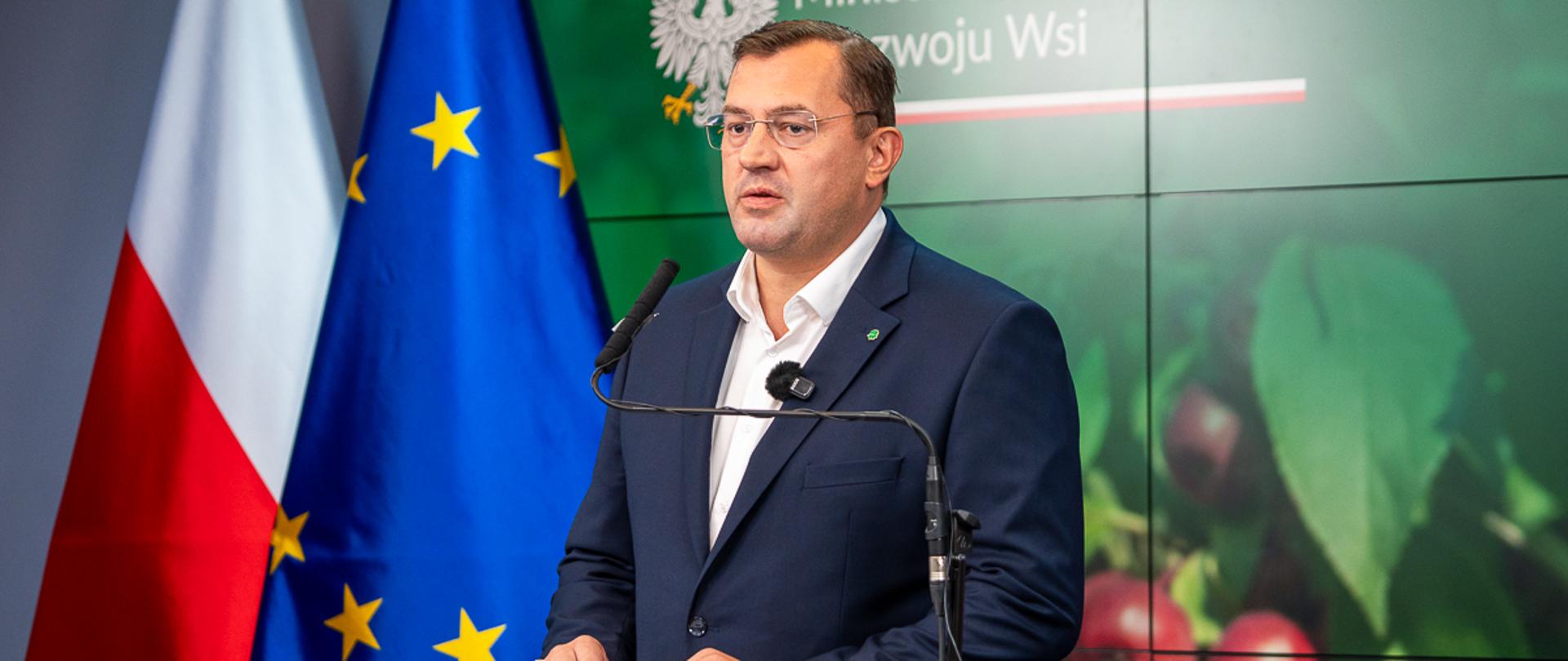 Konferencja prasowa ministra Stefana Krajewskiego (fot. MRiRW)