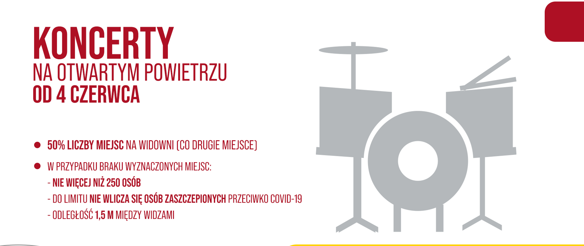 Koncerty na otwartym powietrzu – doprecyzowanie obowiązujących obostrzeń