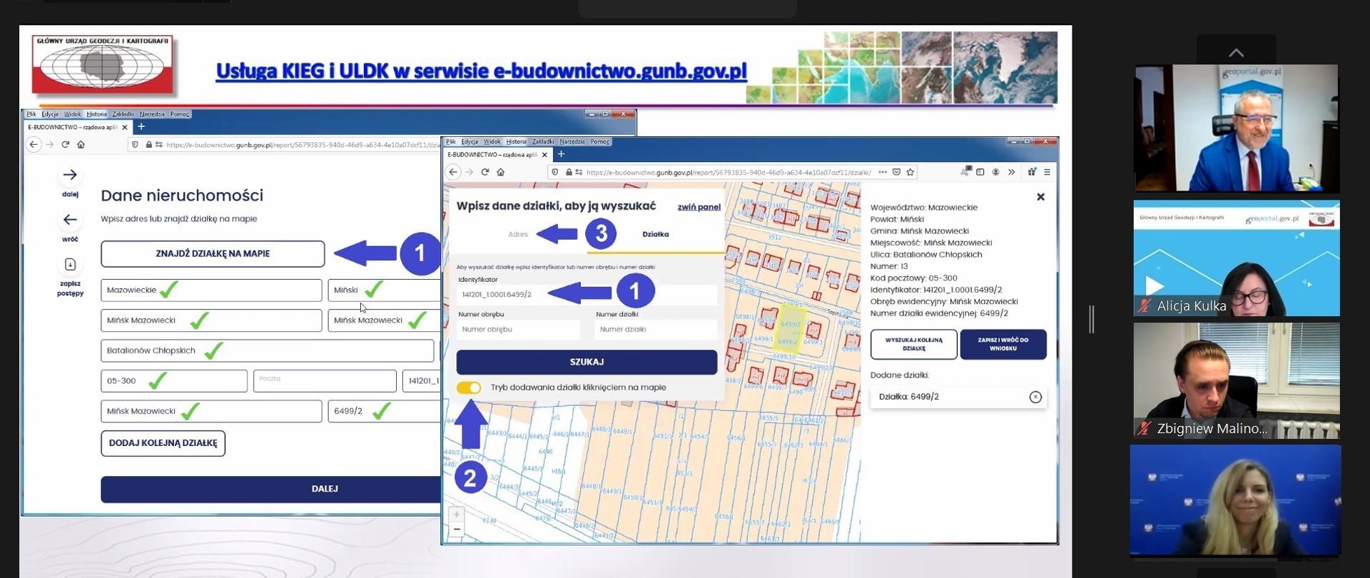 Zrzut ekranu z aplikacji ZOOM (programu do prowadzenia telekonferencji). 