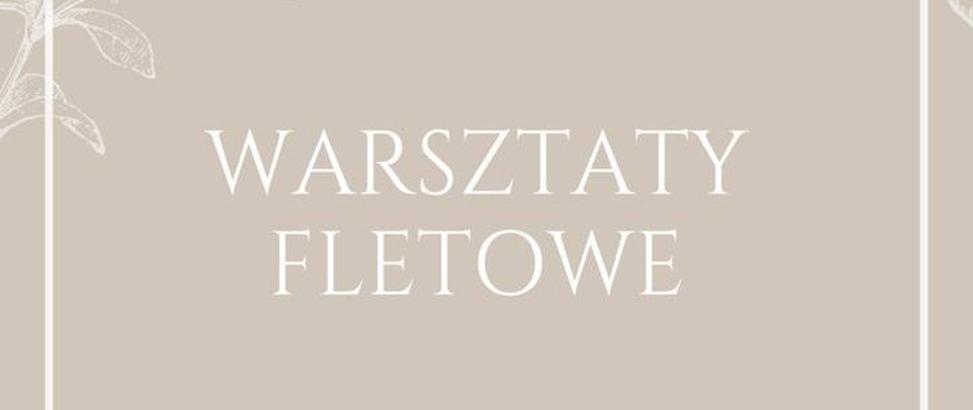 Warsztaty fletowe - plakat wydarzenia