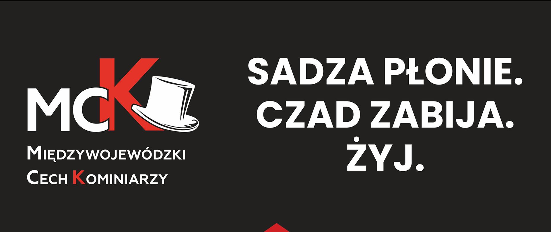 Ulotka informacyjna pod tytułem Sadza płonie. Czad Zabija. Żyj!