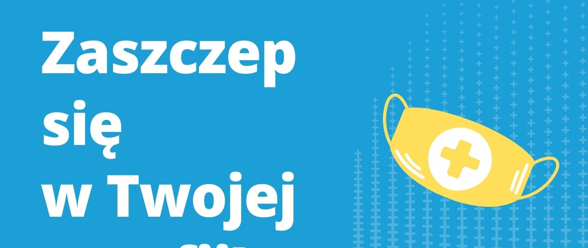 Plakat informujący o akcji szczepień przeciwko Covid-19 na terenie czterech parafii w regionie.