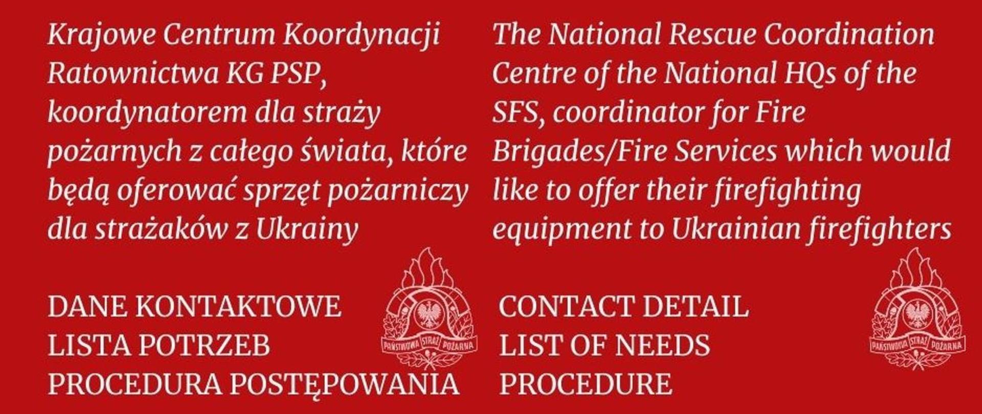 zdjęcie przedstawia plakat Krajowego Centrum Koordynacji Ratownictwa KG PSP 