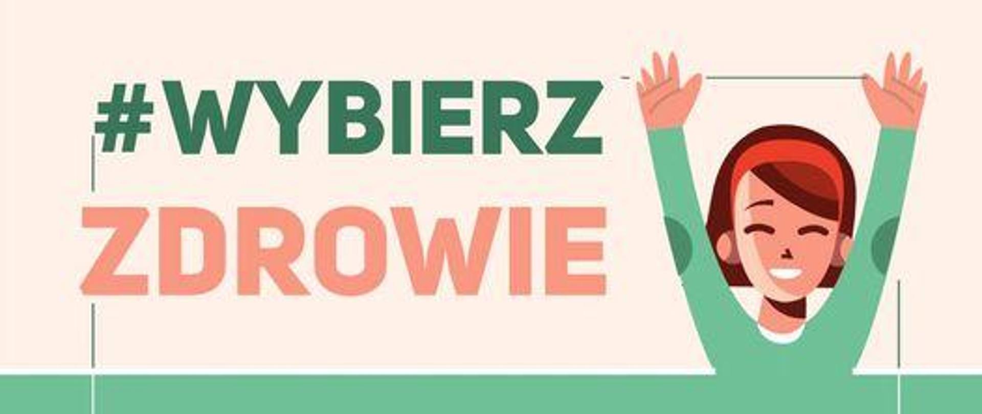 baner akcji #Wybierzzdrowie, kolarz na rowerze