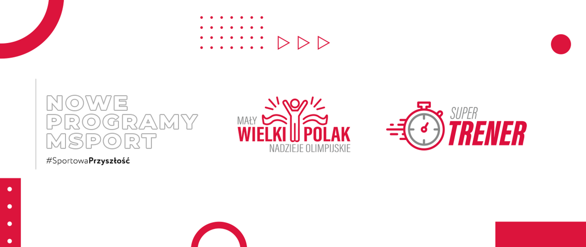 Plansza z napisem "Nowe programy MSPORT #SportowaPrzyszłość