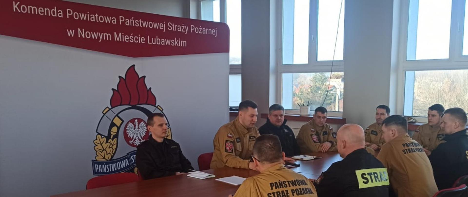 Odprawa kadry JRG szczebla dowódczego z udziałem Komendanta Powiatowego PSP w Nowym Mieście Lubawskim