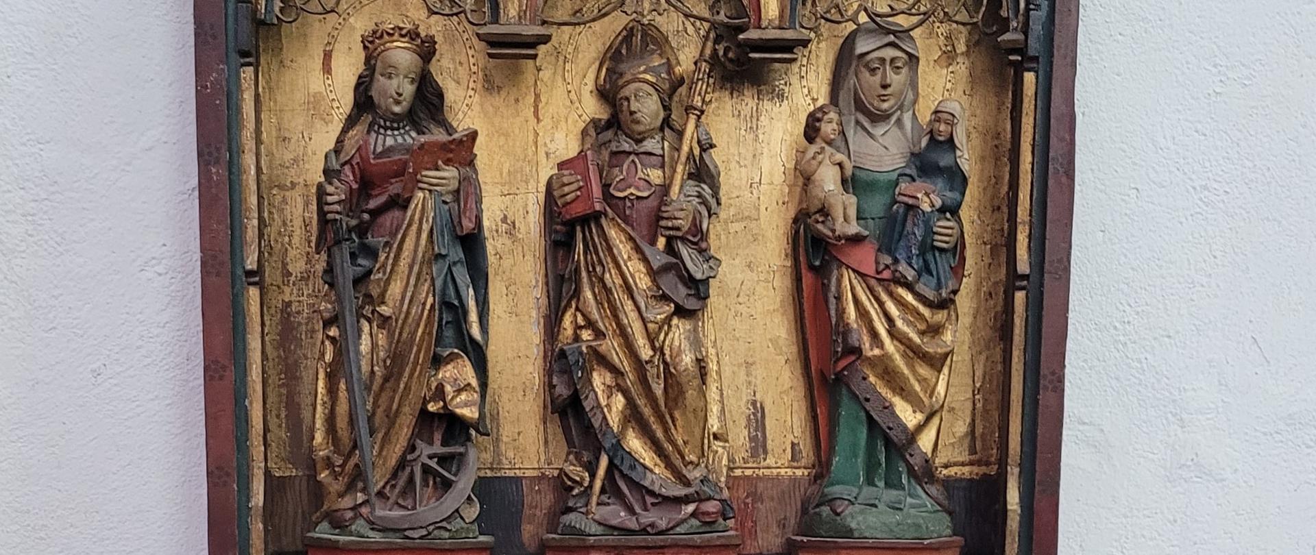 Skrzydło ołtarzowe z Ingeln, warsztat południowoniemiecki, Dolna Saksonia, ok. 1500 r., 141,5 × 82 cm, polichromia, złocenie, drewno, złoto