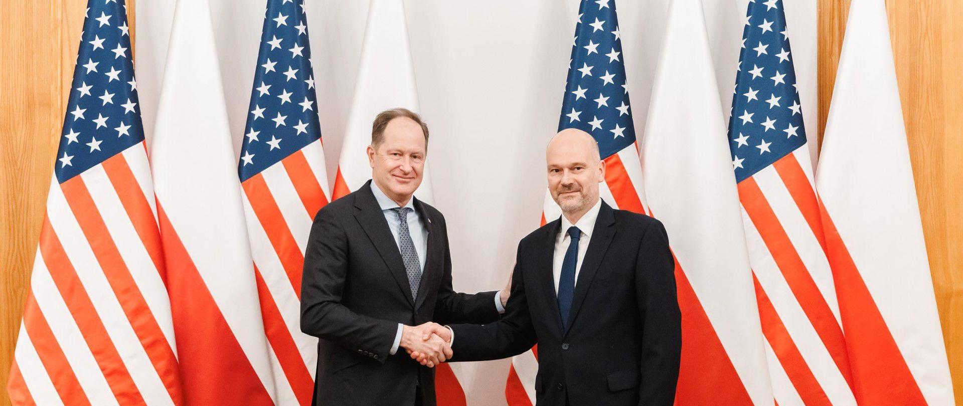 Minister M. Berek podczas spotkania z Ambasadorem USA w Polsce Markiem Brzezińskim.