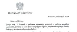 List Prezesa Rady Ministrów do członków korpusu służby cywilnej 